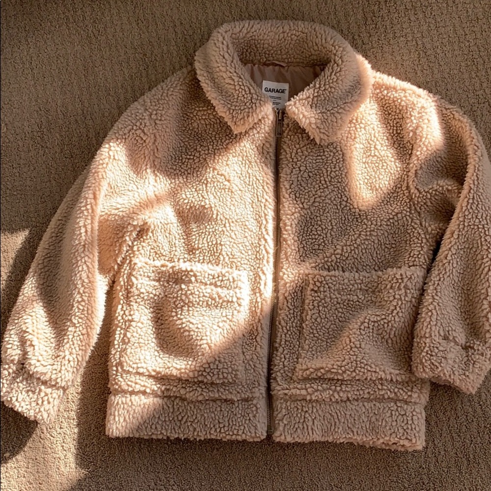 Oversized sherpa coat